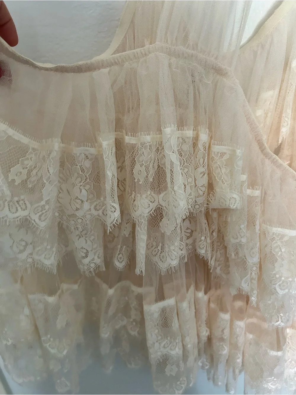Free People Lace Tiered Camisole in Ivory - Picture 6 of 6